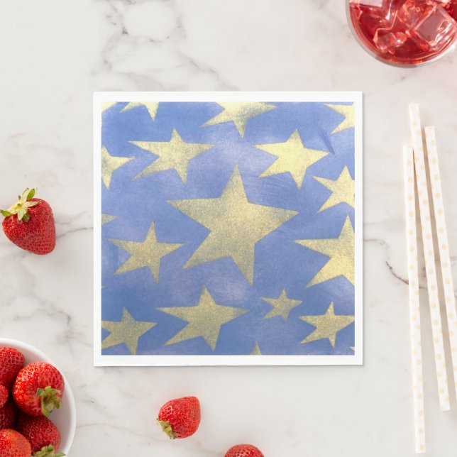 Guardanapo De Papel Starry Blue e Dourado (Insitu)
