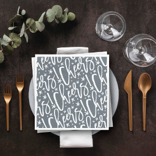 Guardanapo De Papel Starry Cheers Brush Script Padrão Moderno Ano Novo