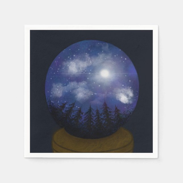 Guardanapo De Papel Starry Night Crystal Ball Napkin (Frente)