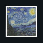 Guardanapo De Papel "Starry Night" por Van Gogh<br><div class="desc">Este design apresenta uma reprodução inalterada e sem edição,  de alta resolução,  da famosa pintura "Noite Estrelada" de Van Gogh.</div>