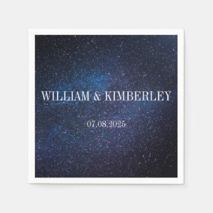 Guardanapo De Papel Starry Night Sky Galaxy Casamento Elegante Napkin
