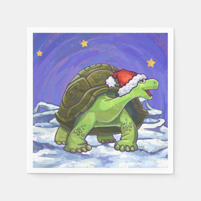Guardanapo De Papel Starry Night Tortoise Natal (Frente)