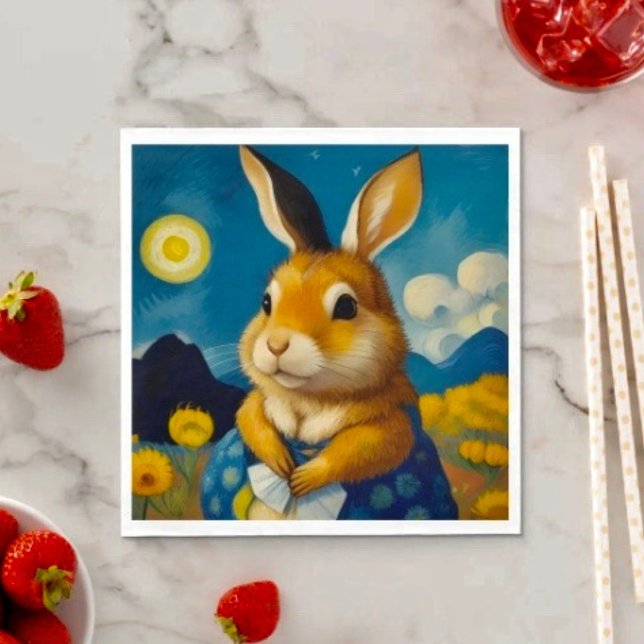 Guardanapo De Papel Starry Primavera Bunny Paper Napkin (Criador carregado)