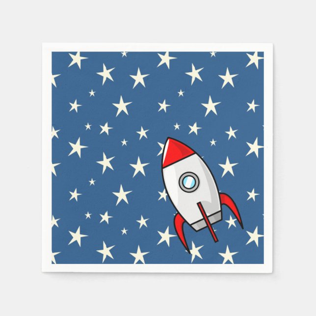 Guardanapo De Papel Starry Sky Fat Rocket Ship (Frente)