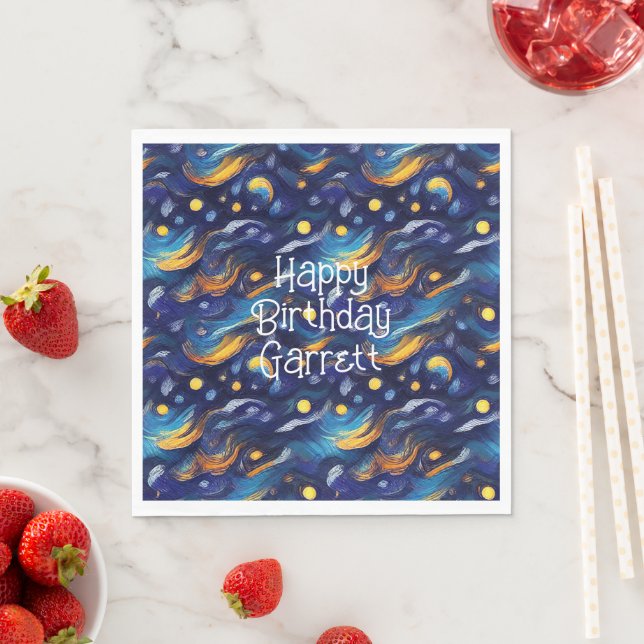 Guardanapo De Papel Stars Night Sky Birthday (Insitu)
