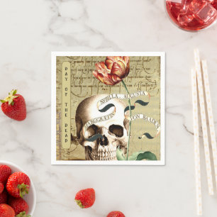 Guardanapo De Papel Steampunk Skull Floral Escrevendo Stickers Hallowe