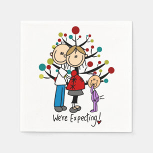 Guardanapo De Papel Stick Figures Expectativa Parente Girl