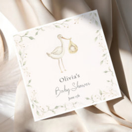 Guardanapo De Papel Stork Greenery Chá de fraldas