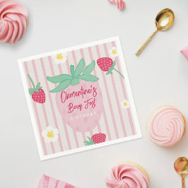 Guardanapo De Papel Strawberry Berry First Birthday Paper Napkins