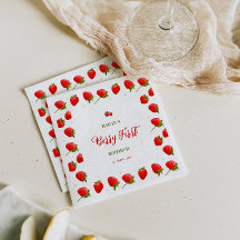 Strawberry Berry First Convite de aniversário