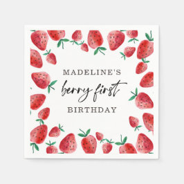 Guardanapo De Papel Strawberry Berry First Girl primeiro aniversario N