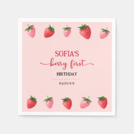 Guardanapo De Papel Strawberry Berry Primeiro Aniversário