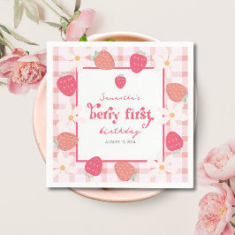 Guardanapo De Papel Strawberry Berry Primeiro Aniversário