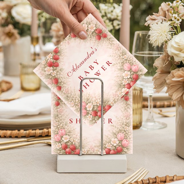Guardanapo De Papel Strawberry Berry Sweet Baby Shower (Criador carregado)