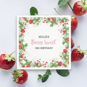 Guardanapo De Papel Strawberry Berry Sweet Birthday