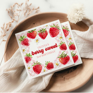 Guardanapo De Papel Strawberry Berry Sweet Birthday