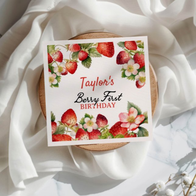 Guardanapo De Papel Strawberry Birthday (Criador carregado)