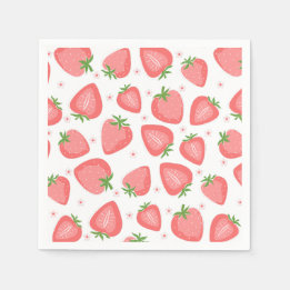 Guardanapo De Papel Strawberry Paper Napkins Berry Primeiro Aniversári