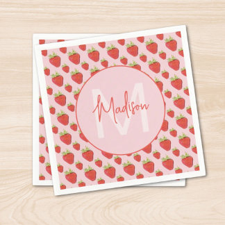 Guardanapo De Papel Strawberry Pattern Monogram 