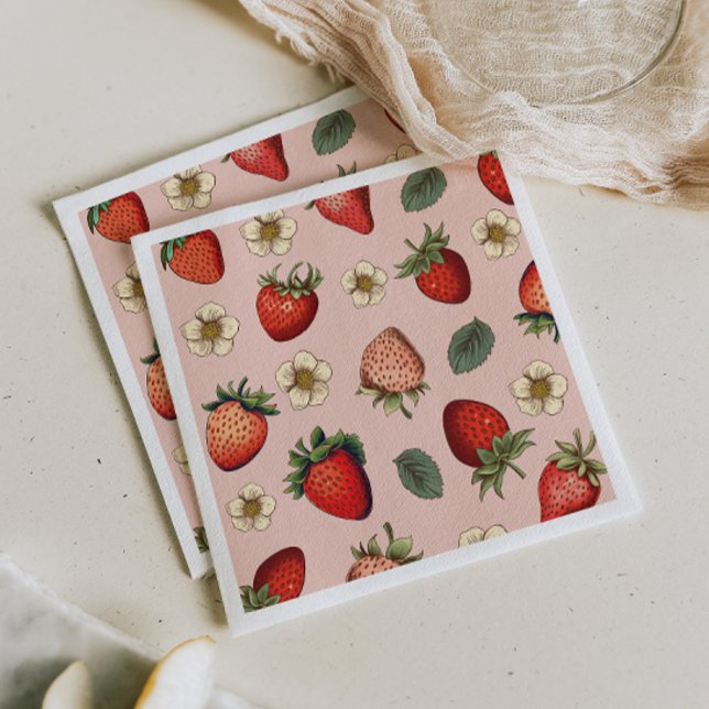 Guardanapo De Papel Strawberry Pattern Vintage (Criador carregado)