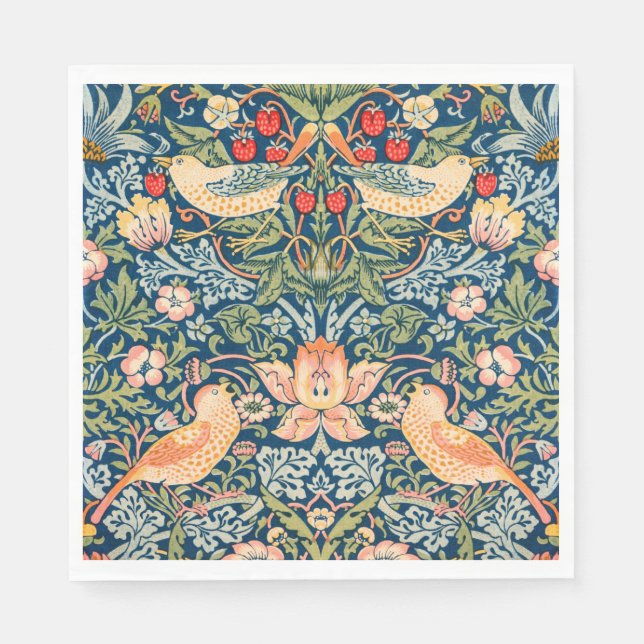 Guardanapo De Papel Strawberry Thief (por William Morris) (Frente)