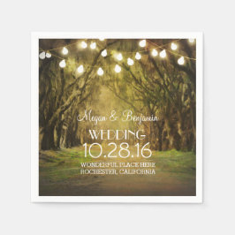 Guardanapo De Papel String Luzes Moss Árvores Casamento