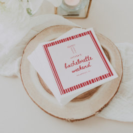 Guardanapo De Papel Striped Coquette Bow Custom Bachelorette