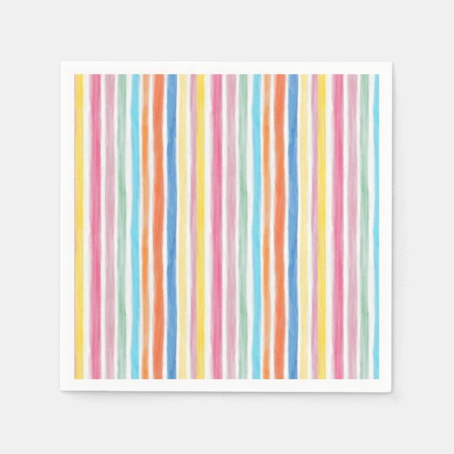 Guardanapo De Papel Stripes Arco-íris (Frente)