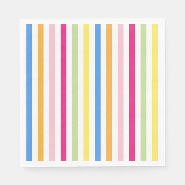 Guardanapo De Papel Stripes Coloridas (Frente)