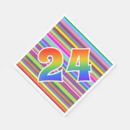Guardanapo De Papel Stripes Coloridas + Padrão Arco-Íris "24" Evento #