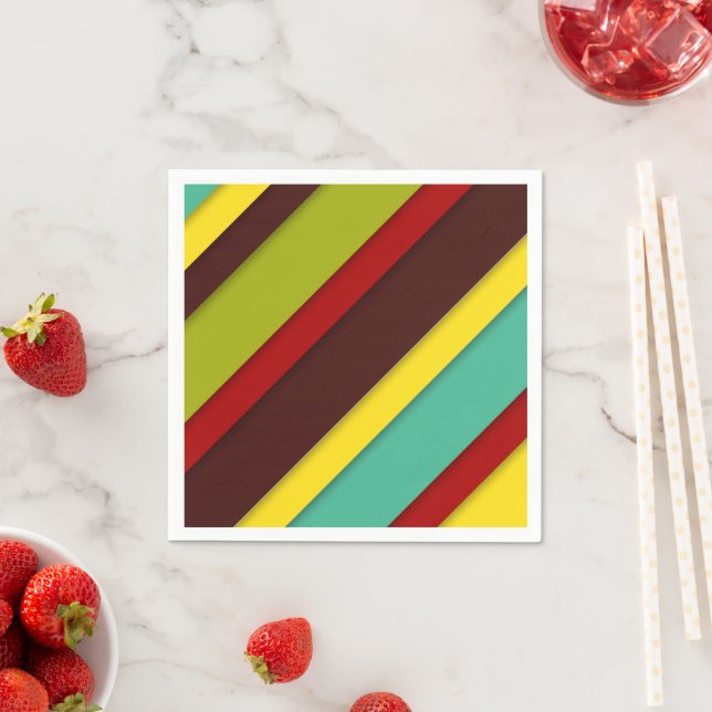 Guardanapo De Papel Stripes Diagonais Multicolorido (Insitu)