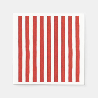 Guardanapo De Papel Stripes Vermelhas e Brancas
