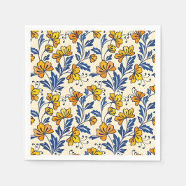 Guardanapo De Papel Stunning Seamless Pattern of Flowers and Leaves