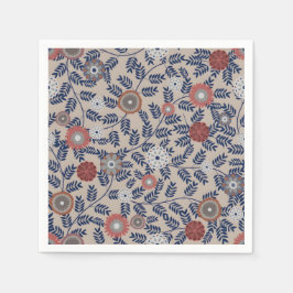 Guardanapo De Papel Stunning Teal and Magenta Foliage Pattern 