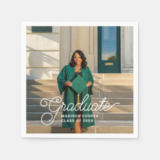 Guardanapo De Papel Stylish Chic Script Custom Photo Graduation Party