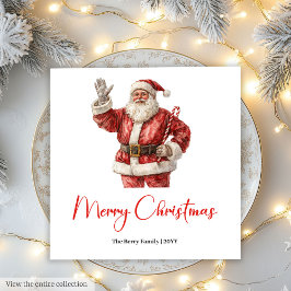 Guardanapo De Papel Stylish Cute Santa Claus Rustic Vintage Christmas