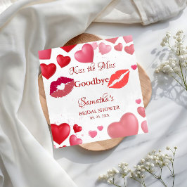 Guardanapo De Papel Stylish  Kiss Miss Goodbye Red Lips Bridal Shower