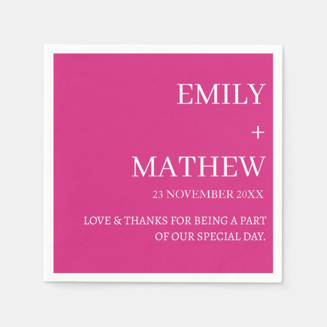 GUARDANAPO DE PAPEL STYLISH MODERN CUSTOMIZED ELEGANT CLASSIC WEDDING  (Frente)