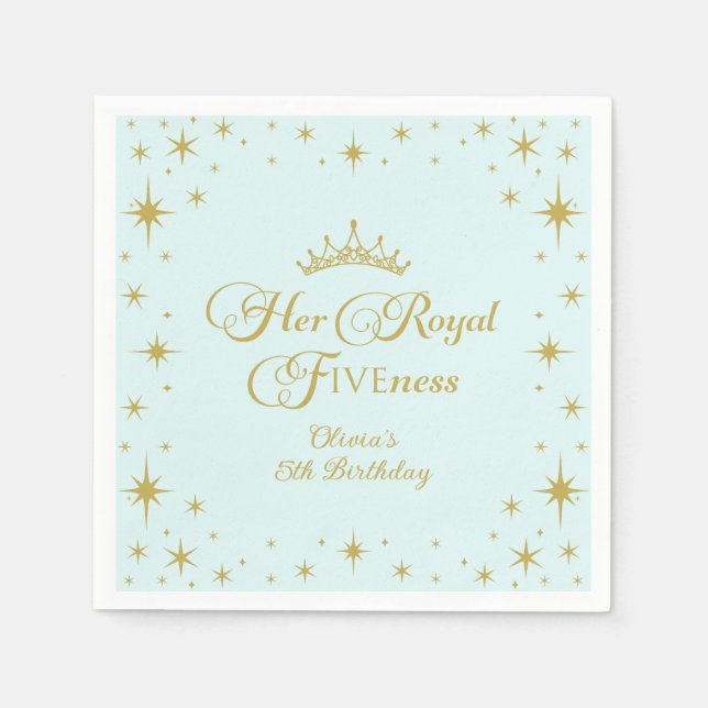 Guardanapo De Papel Sua Alteza Real Quinessência Ouro Princesa 5º Aniv (Frente)