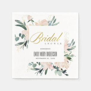 Guardanapo De Papel SUA VEZ ROSADO MACIO FLORAL MOLDURA Aquarela CHUVA