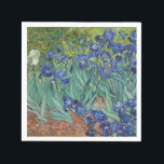 Guardanapo De Papel Subidas por Vincent Van Gogh<br><div class="desc">Írises de Vincent Van Gogh, óleo na canvas 1889, é uma pintura de um trecho de flores violeta brilhantes e brilhantes e íris branca em um jardim de flores. Pintado da vida durante a permanência do artista em Arles, no sul de França, a pintura constrói pincéis curtos e giratórios e...</div>
