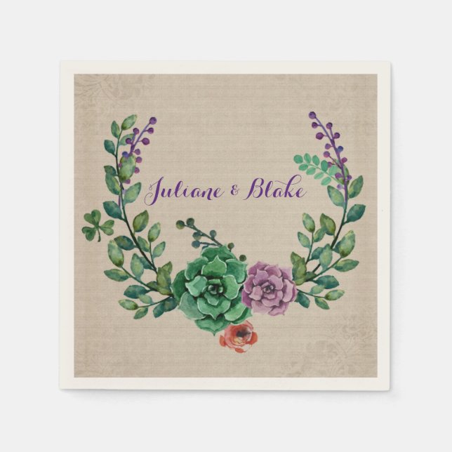 Guardanapo De Papel Succulent Wreath (Frente)