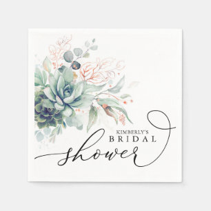 Guardanapo De Papel Suculentas Verdura Elegante Chuveiro Nupcial / Beb