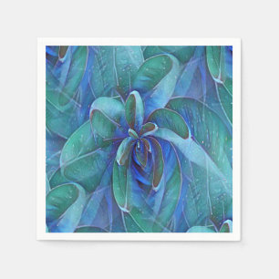 Guardanapo De Papel Suculento de Teto Verde Azul Aloe Rosette Decoupag