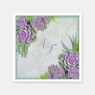 Guardanapo De Papel Suculentos Matizes do Verde do Mar, Violet Napkins