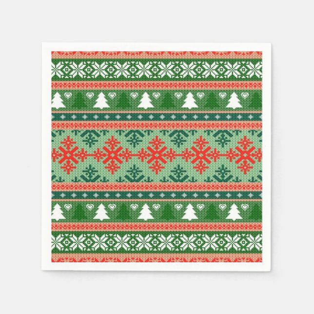 Guardanapo De Papel suéter de Natal feio de malha (Frente)