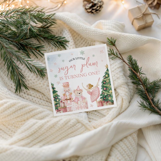 Guardanapo De Papel Sugar Plum Nutcracker Party Napkin (Criador carregado)