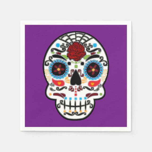 Guardanapo De Papel Sugar Skull - Partido Espanhol Mexicano (Frente)
