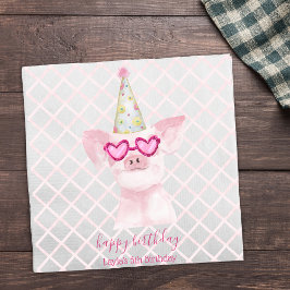 Guardanapo De Papel Suíno De Aniversário Para Animais De Criação De Fe