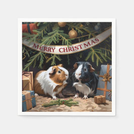 Guardanapo De Papel Suínos-guineis e Árvore de Natal